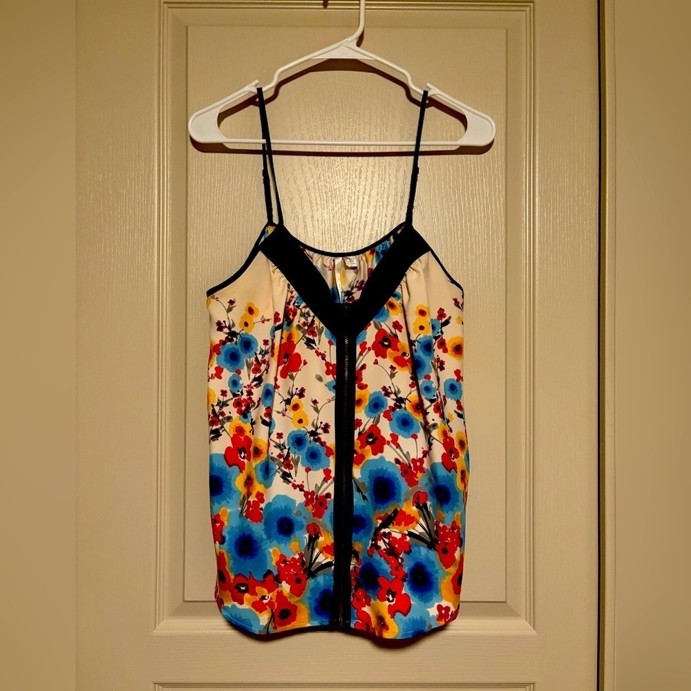 LC Lauren Conrad Floral Camisole - Blue and Red Women’s Size Large